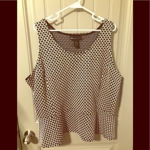 Peplum Style Black and White Tank